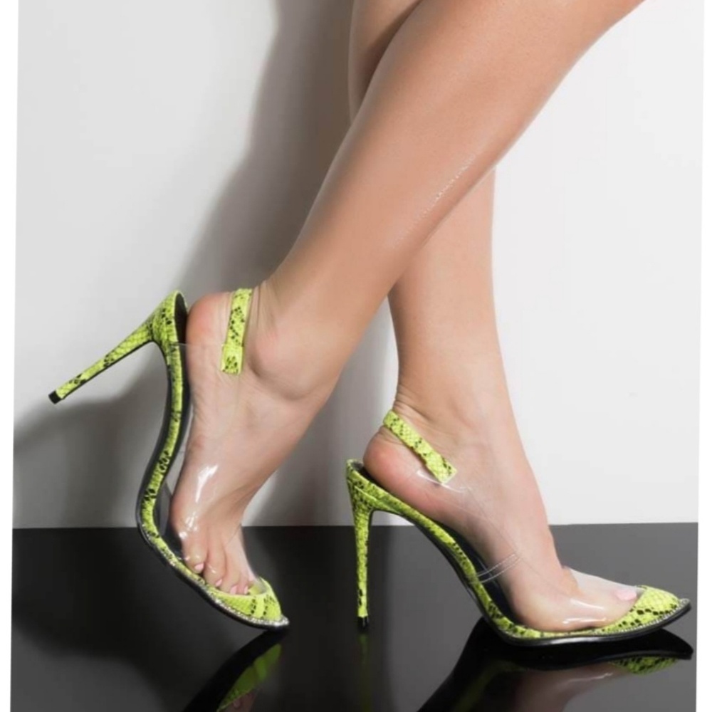 7,8,9 Heels lime sneak STILETTO SLINGBACK - Picture 4 of 8